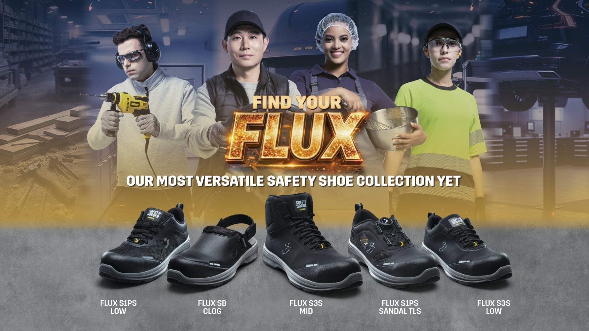 Safety Jogger Works introduceert FLUX: een veelzijdige collectie veiligheidsschoenen voor lichte toepassingen