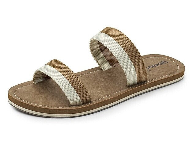 GEVAVI - BISA TEENSLIPPER BRUIN/ BEIGE