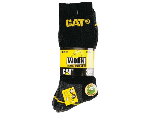 CAT - SOKKEN 3 PAAR PER BUNDEL ZWART/GRIJS