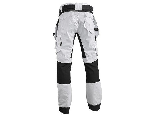 4WORK - JEREZ PREMIUM MALERHOSE STRETCH INSERTS WEIß