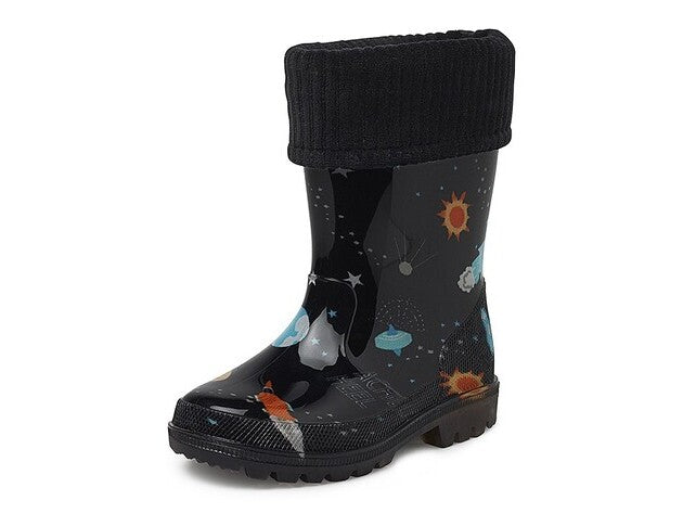 GEVAVI BOOTS - LIAM GEVOERD KINDERLAARSJE PVC ZWART
