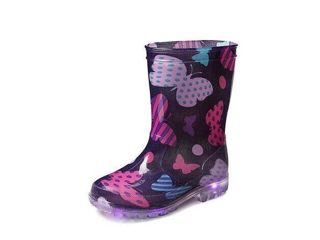 GEVAVI BOOTS - MILA KINDERSTIEFEL MIT LED LICHTER PVC LILA