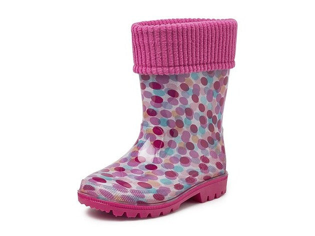 GEVAVI BOOTS - PUCK GEVOERD KINDERLAARSJE PVC ROZE