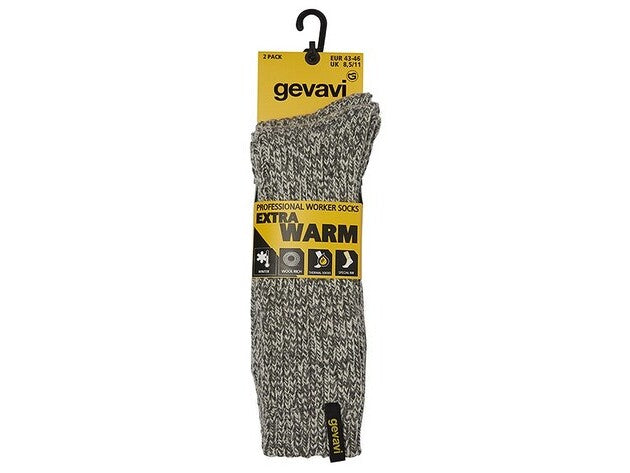 GEVAVI - ST07 EXTRA WARM SOKKEN 2 PAAR/BUNDEL GRIJS