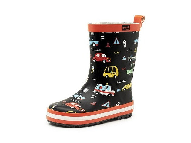 GEVAVI BOOTS - TRAFFIC KINDERLAARS RUBBER ZWART